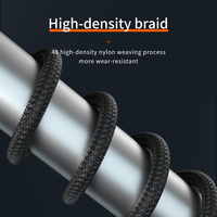 Kabel pengisi daya cepat, dengan tampilan led dijalin 100w 20V5A PD kabel pengisian cepat & Data USB-C ke USB-C USB PD