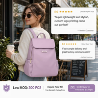 Sac à dos à rabat en nylon pour femme avec logo personnalisé, prix d'usine, léger, imperméable, pour voyage, ordinateur portable, avec poches latérales pour bouteilles