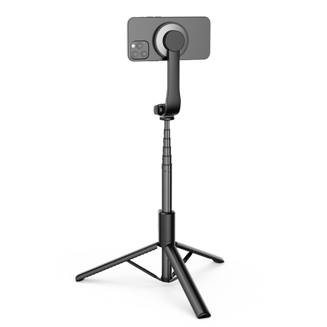 Magnetic Selfie Stick Vlogging Tripod 1.2m Work with iPhone Magsafe Foldable Extendable with Wireless Remote