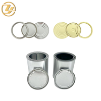 Ensemble de couvercles à vis ronds en fer blanc pour bidons de peinture, couvercle métallique anti-déversement avec anneau et base, couvercle de bidon résistant aux produits chimiques