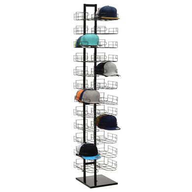 Apache Custom Metal Wire Floor Standing Commercial Baseball Cowboy Cap Hat Display Rack Stand for Retail Stores — view 5