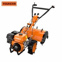 Tractor de un solo eje con rotocultivador 4x4 a gasolina, opción de neumáticos sin aire, sistema de arranque fácil para campos de patatas, 7HP, logotipo OEM personalizado disponible