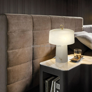 JYLIGHTING Lámpara de Mesa Elegante Estilo Chino Base de Mármol Natural Luz de Lujo en Forma Ovalada para Sala de Estar Estudio <span class=keywords><strong>Gran</strong></span> Estilo AC - Product Image 1