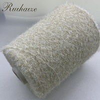 RHZ Phantasie 1,3 cm Metallic Feder Nerz Garn 12nm/1 75% Polyester 25% Nylon zum Stricken