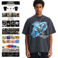T-shirt personnalisé en coton pour homme avec motif main de robot, style Y2K streetwear délavé, manches courtes, vente en gros, fournisseur de vêtements OEM ODM DDP