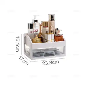 Yeni satış plastik kozmetik takı organizatör ev 4 katmanlar toz geçirmez basit şeffaf masaüstü saklama kutusu