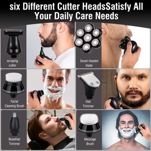 Afeitadora eléctrica transfronteriza nueva con pantalla digital, siete cuchillas, para cabello y barba, recargable, todo en uno, venta al por mayor - Product Image 4