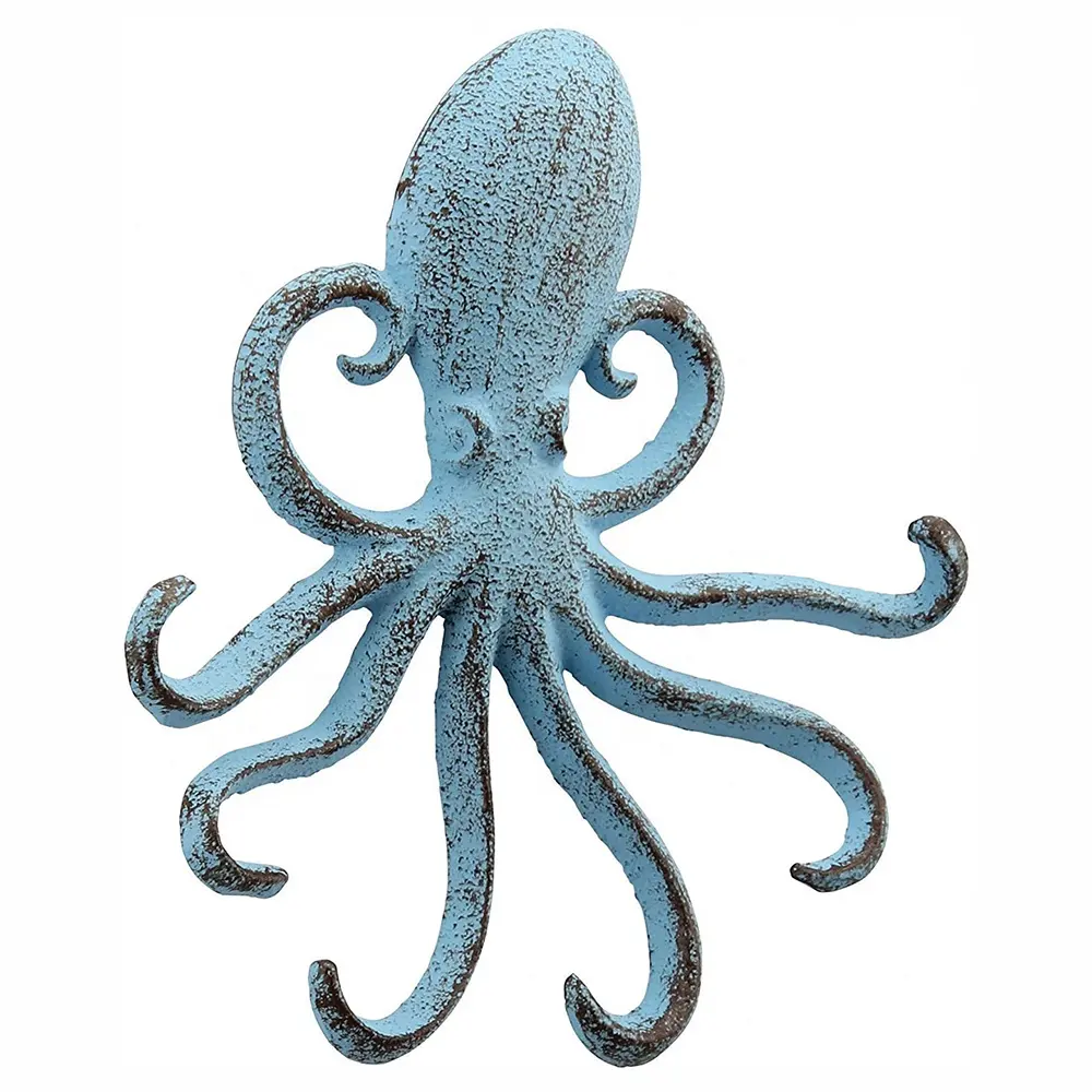 EASTONY ET-406058 Metal Decorative Octopus Tentacles Rustic Wall Mounted Heavy Duty Versatile Key Bag Towel Hat Cup Holder