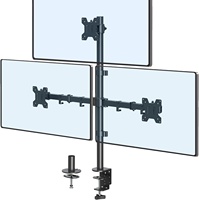 Support de moniteur à trois écrans de 32 pouces, 90 degrés, support de montage sur bureau, pince de fixation, support de moniteur de table, nouveau, noir