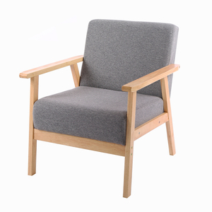 Inweto Moderne Minimalisme Hampton Simple à Triple Nordic Confort Naturel Caoutchouc Bois Canapé pour Réception Salon Beige/Gris - Product Image 6
