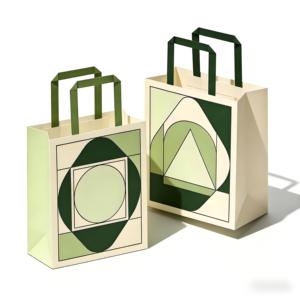 Minimalist Art Style Eco-Friendly Reusable <b>Biodegradable</b> <b>Paper</b> Bags Hand Length Handle Smooth Finish for Lifestyle Independent - Product Image 1