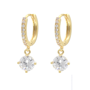 Boucles <span class=keywords><strong>d</strong></span>'oreilles rondes en Zircon pour femmes, petites boucles <span class=keywords><strong>d</strong></span>'oreilles à la mode, fermoirs, bijoux en alliage de cuivre - Product Image 1
