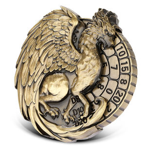 Ensemble de dés en métal griffon bronze <span class=keywords><strong>vintage</strong></span>, dés polyédriques gravés pour les jeux de rôle Dungeons and Dragons, jeux de société de <span class=keywords><strong>table</strong></span>, objets de collection - Product Image 4