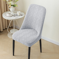 Housse de chaise en polaire polyester, housse de chaise de salle à manger élastique, housse de tabouret, imprimé jacquard, moderne, simple, lavable en machine, résistant à l'usure