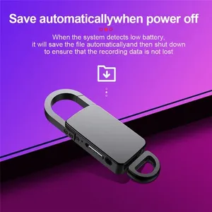 Porte-clés 128G Enregistreur vocal numérique Petit enregistreur audio caché Lecteur MP3 avec format WAV pour la dictée et la prise de notes - Product Image 5