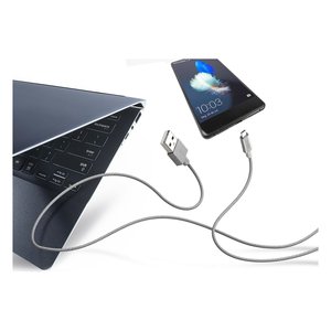 Cavo <b>USB</b> <b>C</b> <b>CHARGING</b> DATA <b>CABLE</b> Braided Silver 1,5m TECABLETC15BS - Product Image 3