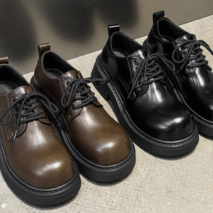 Chaussures de travail pour hommes et femmes, à semelle épaisse, nouvelles, décontractées, vintage, derby, à lacets, toutes occasions, chaussures monocouche, kaki, <span class=keywords><strong>vernis</strong></span> - Product Image 2