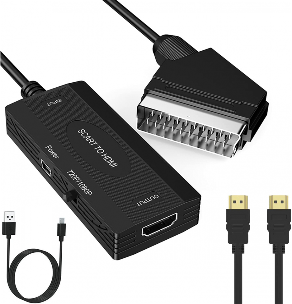Convertisseur Péritel (SCART) Vers HDMI – 1080p – Adaptateur Vidéo/Audio HD – Neuf