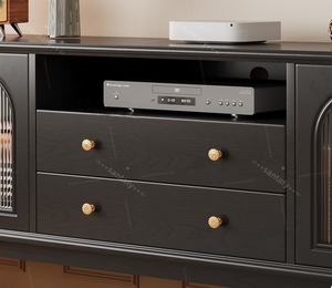 Meuble TV en bois massif de style français du milieu du siècle, table basse combinée, bar à domicile, salon, meubles, gain de place, grande capacité - Product Image 5