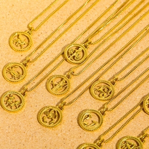 Prêt à expédier - Collier en acier inoxydable plaqué or 18 carats avec pendentif signe astrologique, bijou personnalisé pour femme - Product Image 6