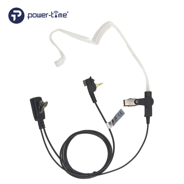 Wholesale 1 Wire Coil Air Acoustic Tube Earbud Earpiece with PTT Mic for Two-Way Radios