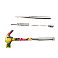Fancy floral design alle metall multifunktionale 5 in 1 floral gedruckt mini klaue hammer mit schraubendreher für dame