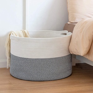 Panier à <span class=keywords><strong>linge</strong></span> en <span class=keywords><strong>corde</strong></span> de coton extra large, tissé, pour vêtements sales et couvertures - Product Image 4