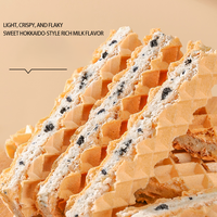 Nouvelles gaufrettes sandwich au goût crème croustillante, saines, nutritives, faibles en sel, goût sucré, 200g, boîte de gaufrettes, option de vente en gros
