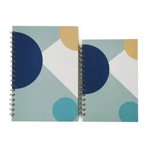 Caderno de capa de papel para fichas, com fio duplo espiral, capa dura personalizada, com fio-O