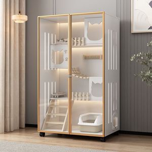 Villa chat en bois massif Ventilation circulante <span class=keywords><strong>CatHouse</strong></span> avec espace libre Dissipation de la chaleur confortable Pas de congestion CatHouseCabinet - Product Image 2