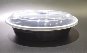 HACAMY 3-Compartment Disposable PP Plastic Food <b>Container</b> with Lid Microwave Safe <b>Stackable</b> Meal Prep <b>Storage</b> Case - Product Image 5