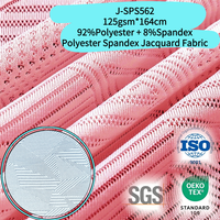 Tissu en maille jacquard personnalisé, 125 g/m², 165 cm, 92 % polyester, 8 % élasthanne, pour t-shirt de sport, maillot de football