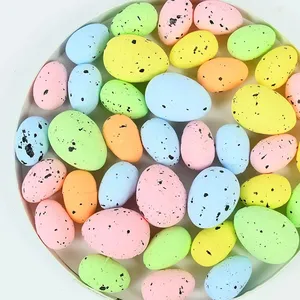 20Pcs Foam Easter Eggs Happy Easter Decorations Painted Bird Pigeon Eggs DIY Craft Kids Gift Home Decor Easter Party
