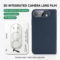 Protection d'objectif d'appareil photo double pour iPhone, verre trempé 9H monobloc anti-rayures HD transparent avec kit d'installation
