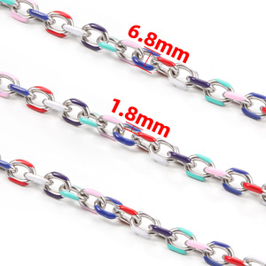 Acero inoxidable plata <span class=keywords><strong>esmalte</strong></span> gotas hombres mujeres cadena de eslabones cubanos joyería para collar pulsera fabricación de joyas - Product Image 5