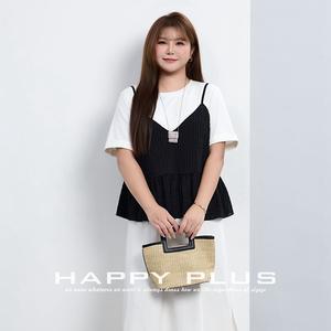 Chaleco con tirantes a cuadros azules para mujer Happy Plus, ropa exterior informal holgada con volantes N9236 - Product Image 3