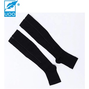 UOO calcetines deportivos de alta calidad para mujer diseño de cremallera personalizado para prevención de varices transpirable tejido hasta la rodilla primavera - Product Image 3