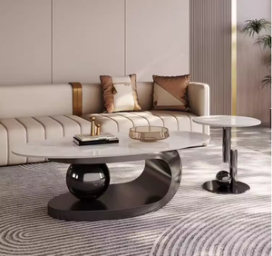 Luxury Rustic Farmhouse Style Coffee <strong>Table</strong> with Marble Top Home Dining and Office Use Factory <strong>Storage</strong> Tea Metal <strong>Side</strong> <strong>Table</strong> - Product Image 6