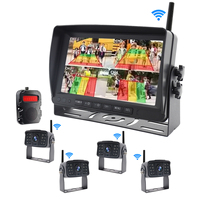 Grabadora de alarma inalámbrica AI BSD de punto ciego AHD Monitor de pantalla dividida cámara de visión trasera impermeable para camión autobús remolque carretilla elevadora RV