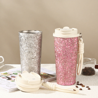 Mug à café/bouteille d'eau isotherme à double paroi en titane pur, dégradé de couleurs, haute capacité, portable, maintien thermique 12-24h