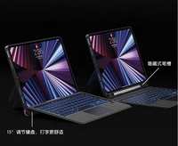 Grosir Pabrik OEM/ODM Keyboard Case Metal Nirkabel USB-C Lepas Pasang Baru dengan Lampu Latar RGB untuk iPad Air 11'' 2024 Ultra Tipis