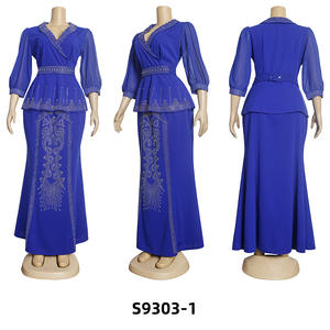 Ensemble jupe et haut élégant pour femmes africaines grandes tailles, orné de perles, tendance - Product Image 6