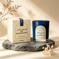 Bougie en cire de soja aromatique avec logo personnalisé, bougie parfumée en verre coloré, coffret cadeau de luxe pour les fêtes, cadeau de pendaison de crémaillère