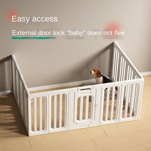 Speelweide met anti-ontsnappingsknop, stevige hoogte, hondenbarrière, dierenprint, plastic, klein, modern, binnenhuis dierenhek voor kleine huisdieren - Product Image 2