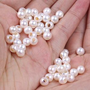 Natürliche Runde Süßwasser Perle Lose Perle Mit <span class=keywords><strong>2mm</strong></span> Große Loch - Product Image 2