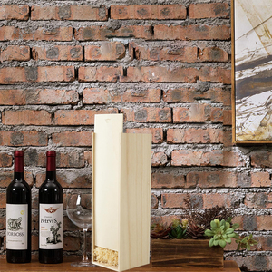 Hộp rượu thông chưa hoàn thành, nắp trượt chai duy nhất Hộp rượu bằng gỗ, kích thước tùy chỉnh Hộp rượu bằng gỗ - Product Image 5