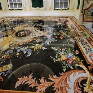 مصنع رخام نفاثة للماء الخليج العربي زهرة ماء نفاث رخامي ميدالية بلاط رخامي نمط InlayTile لمشروع القصر الملكي - Product Image 5