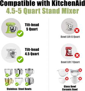 Inserts en silicone Mix <span class=keywords><strong>Aid</strong></span> pour les mélangeurs Kitchenaid à tête inclinée de 5 pintes, inserts de bol en silicone de remplacement, les bols de mélangeur ne sont plus nécessaires - Product Image 3