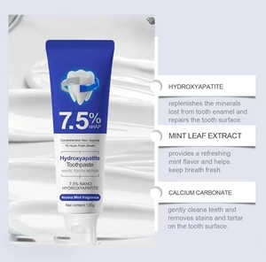 Dentifrice sans fluorure avec 7,5 % d'hydroxyapatite nano, réparation de l'émail, blanchiment, soin des dents sensibles, menthe, 120 g - Product Image 5
