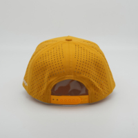 Nueva moda personalizada PVC Parche de goma Logo 5 paneles impermeable poliéster deporte Golf sombrero, corte láser perforado papá, cuerda gorra de béisbol